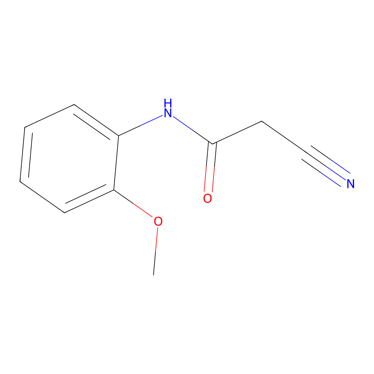 2-cyano-N-(2-methoxyphenyl)acetamide molecular structure, CAS 63631-09-4