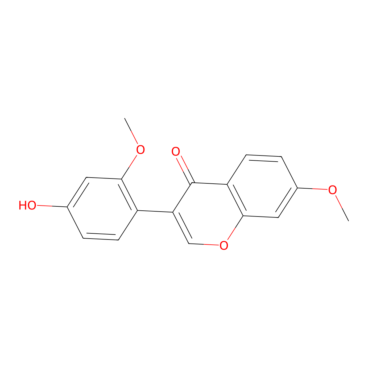 3-(4-Hydroxy-2-methoxyphenyl)-7-methoxy-4H-1-benzopyran-4-one molecular structure, CAS 63631-43-6