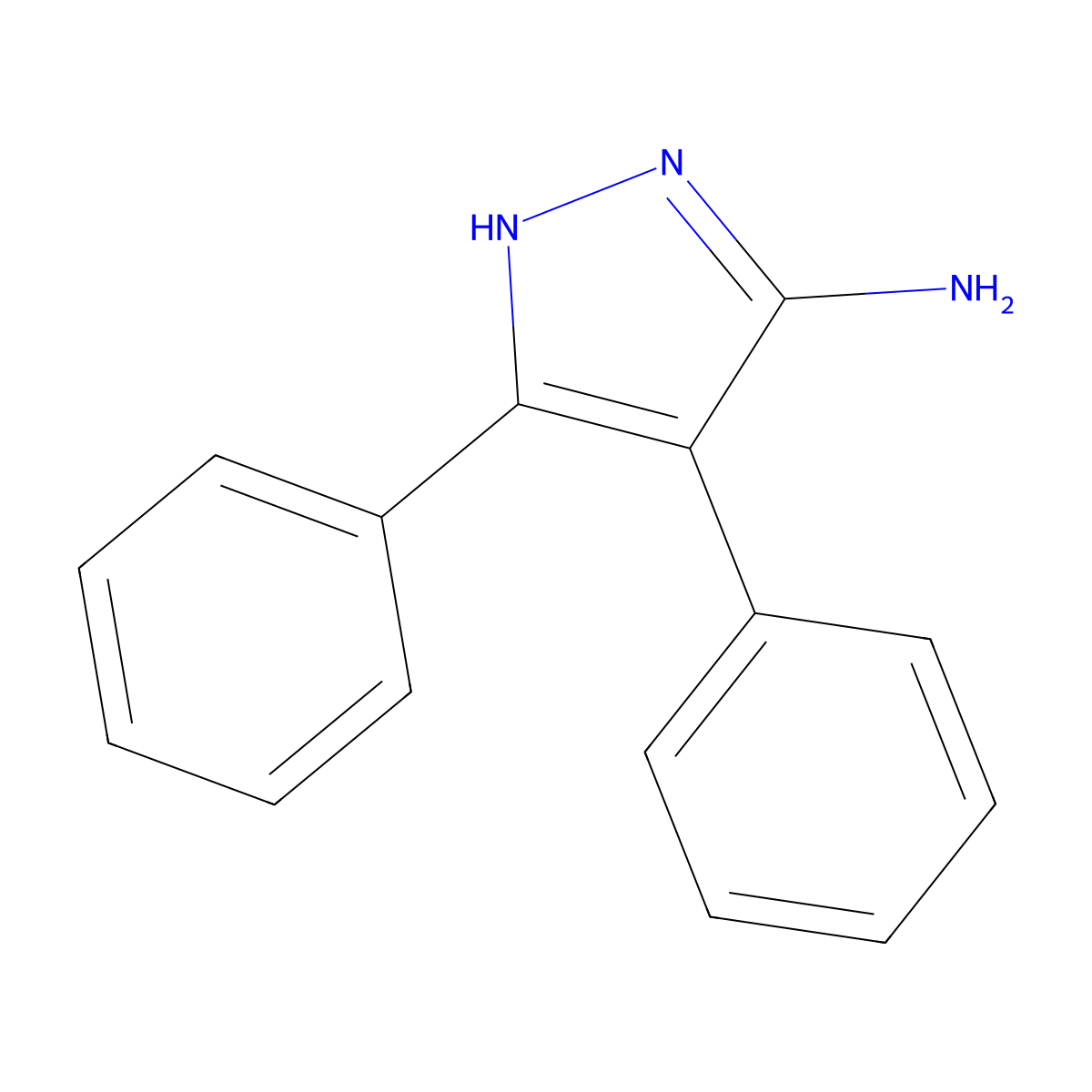 3,4-diphenyl-1H-pyrazol-5-amine molecular structure, CAS 63633-46-5