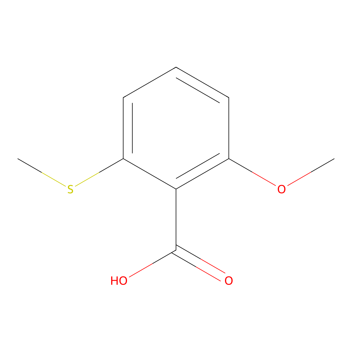 2-Methoxy-6-(methylthio)benzoic acid molecular structure, CAS 63635-22-3