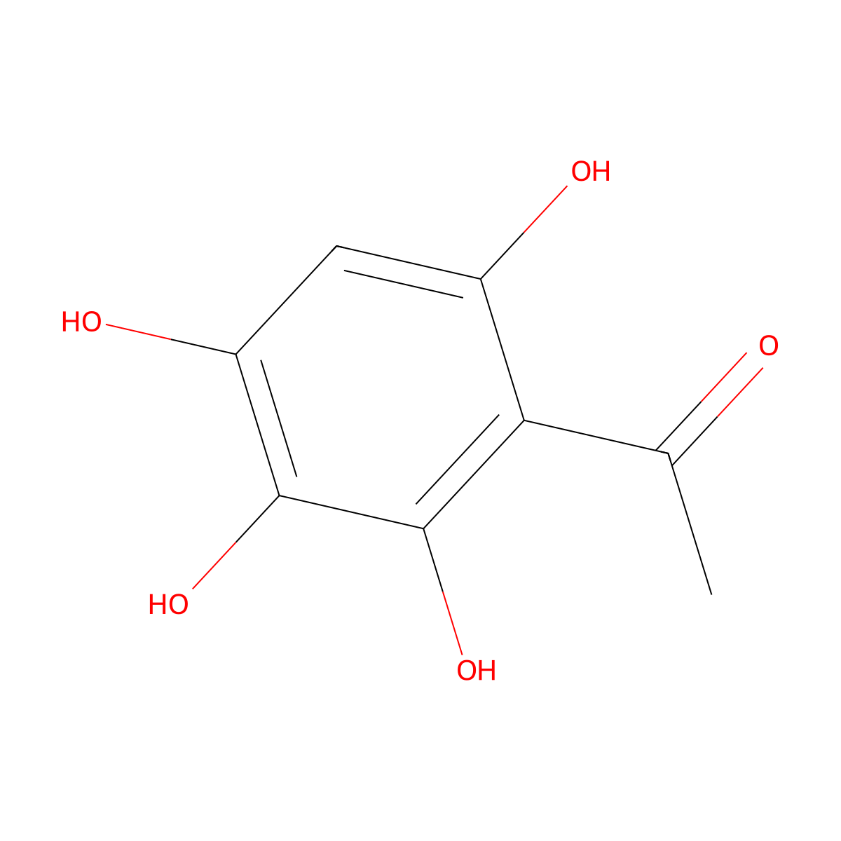 Methyl (2,3,4,6-tetrahydroxyphenyl) ketone molecular structure, CAS 63635-39-2