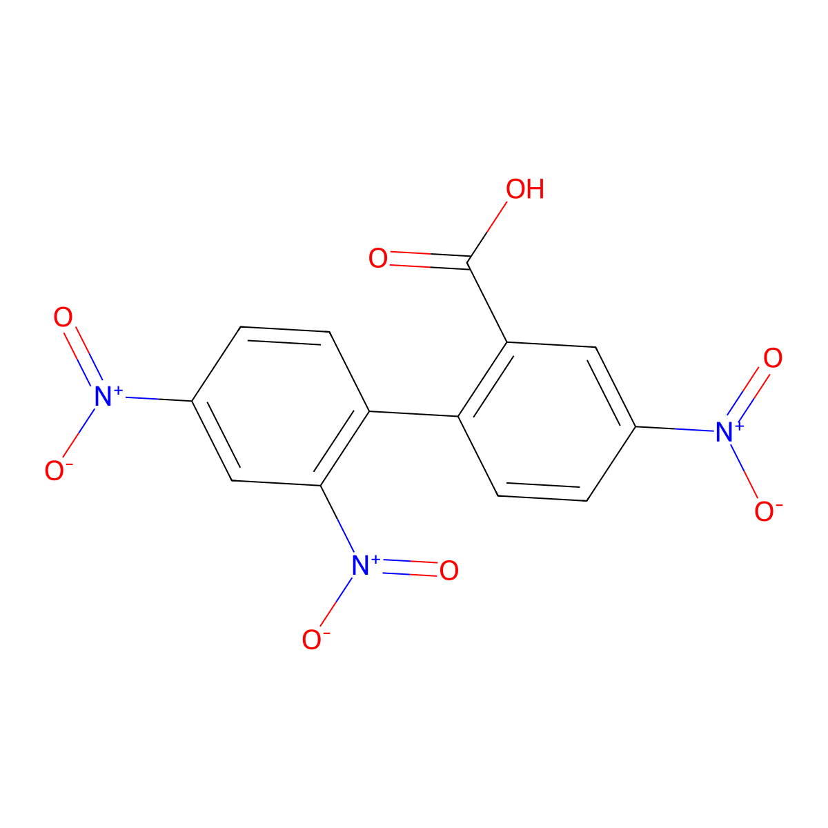(1,1'-Biphenyl)-2-carboxylic acid, 2',4,4'-trinitro- molecular structure, CAS 63636-76-0