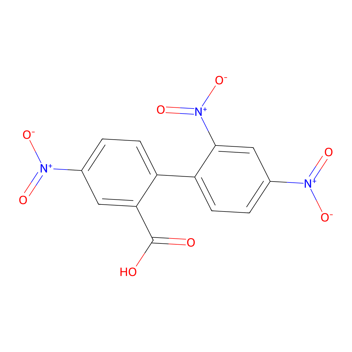 (1,1'-Biphenyl)-2-carboxylic acid, 2',4,4'-trinitro- molecular structure, CAS 63636-76-0