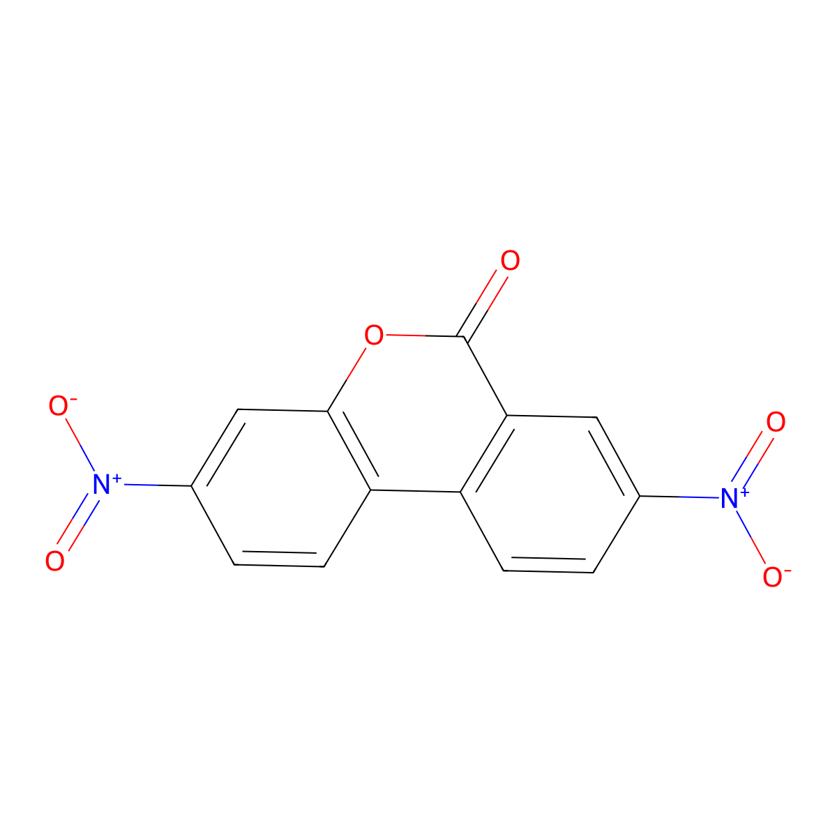 3,8-dinitro-6H-benzo[c]chromen-6-one molecular structure, CAS 63636-78-2