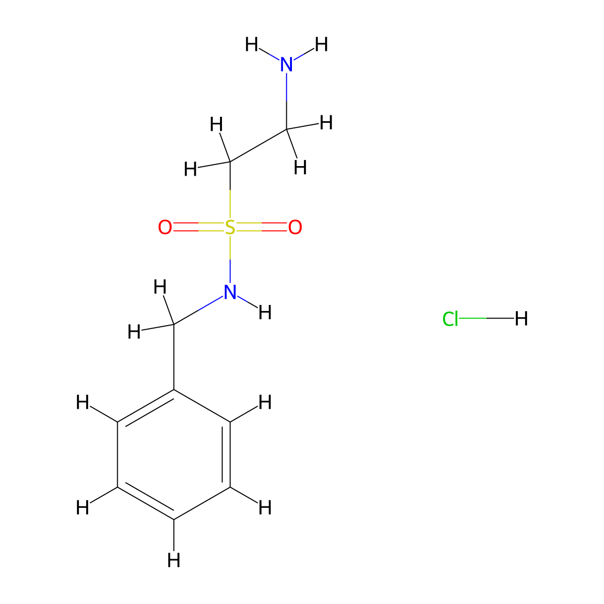 2-amino-N-benzylethane-1-sulfonamide hydrochloride molecular structure, CAS 63638-53-9