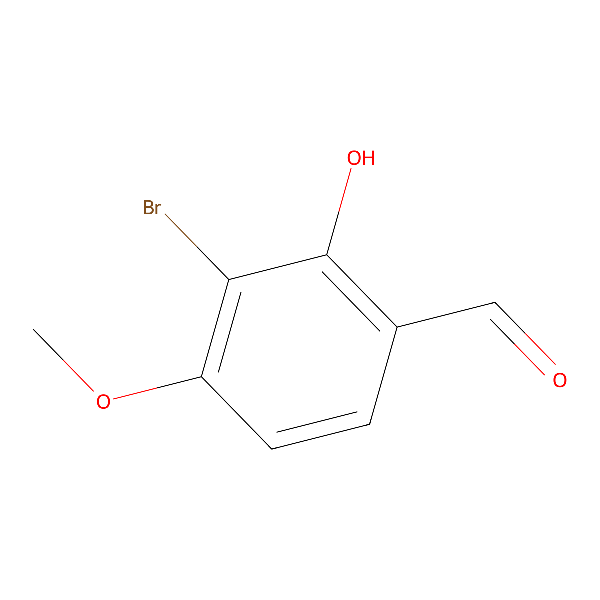 3-Bromo-2-hydroxy-4-methoxybenzaldehyde molecular structure, CAS 63638-85-7