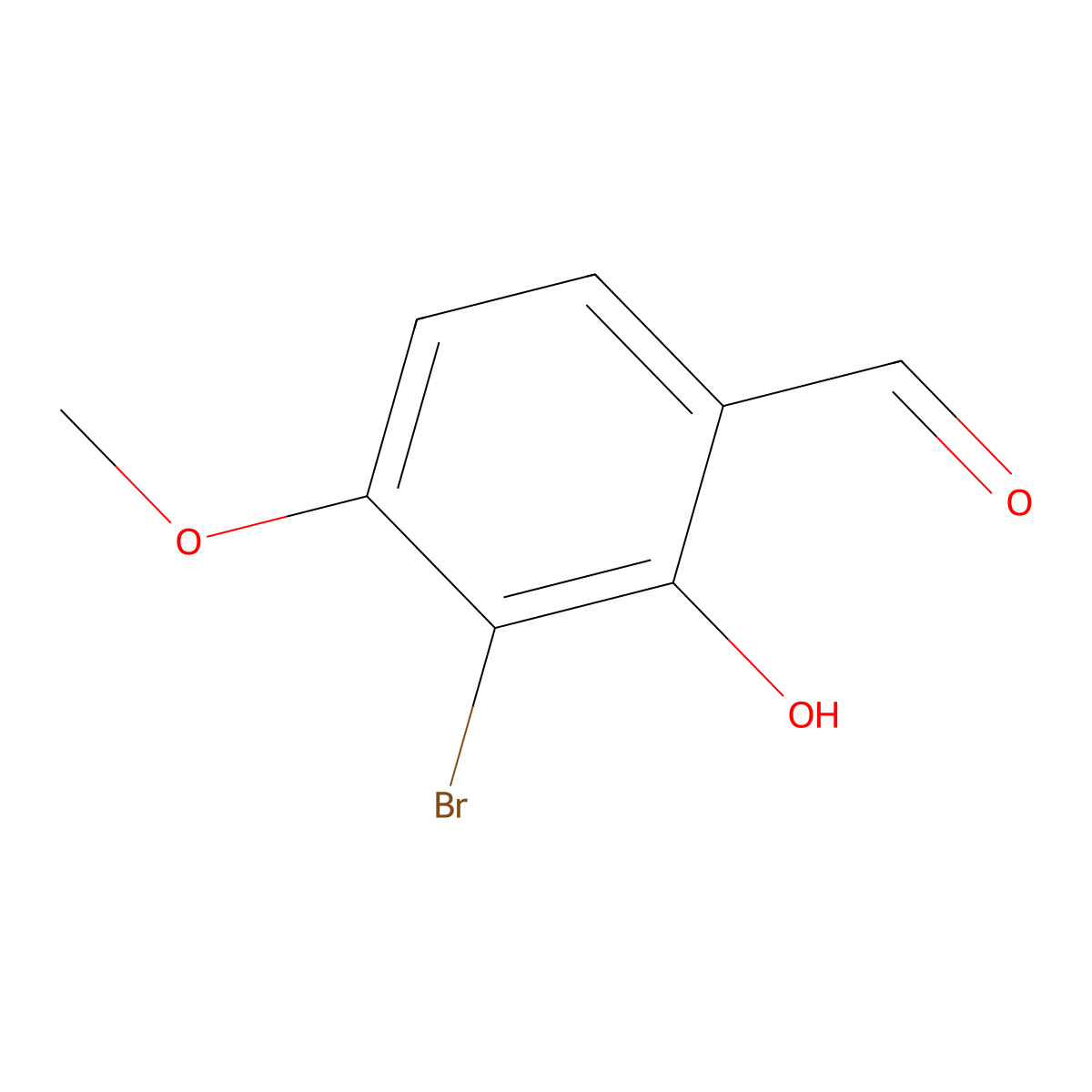 3-Bromo-2-hydroxy-4-methoxybenzaldehyde molecular structure, CAS 63638-85-7
