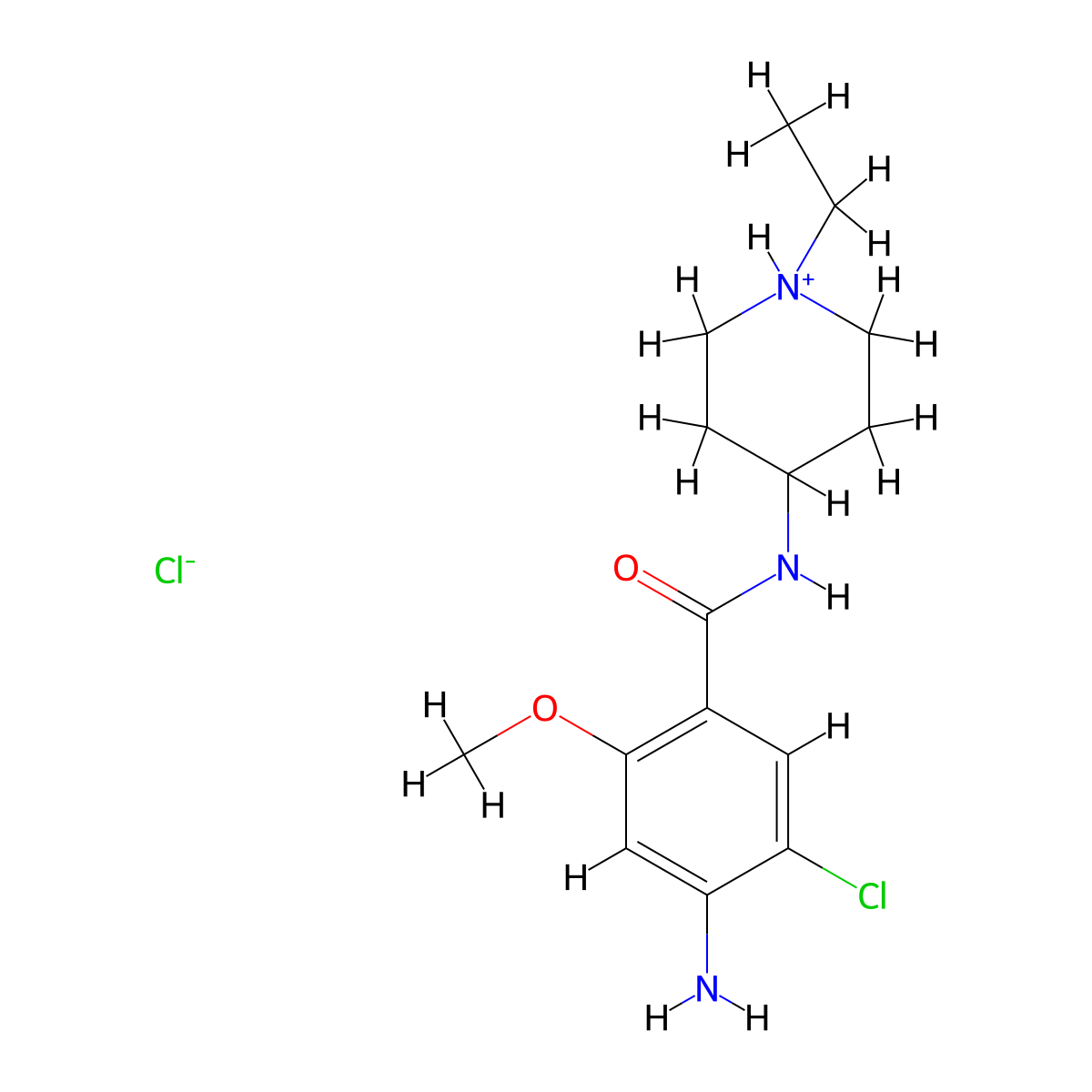 4-Amino-5-chloro-N-(1-ethylpiperidin-4-yl)-2-methoxybenzene-1-carboximidic acid--hydrogen chloride (1/1) molecular structure, CAS 63639-45-2