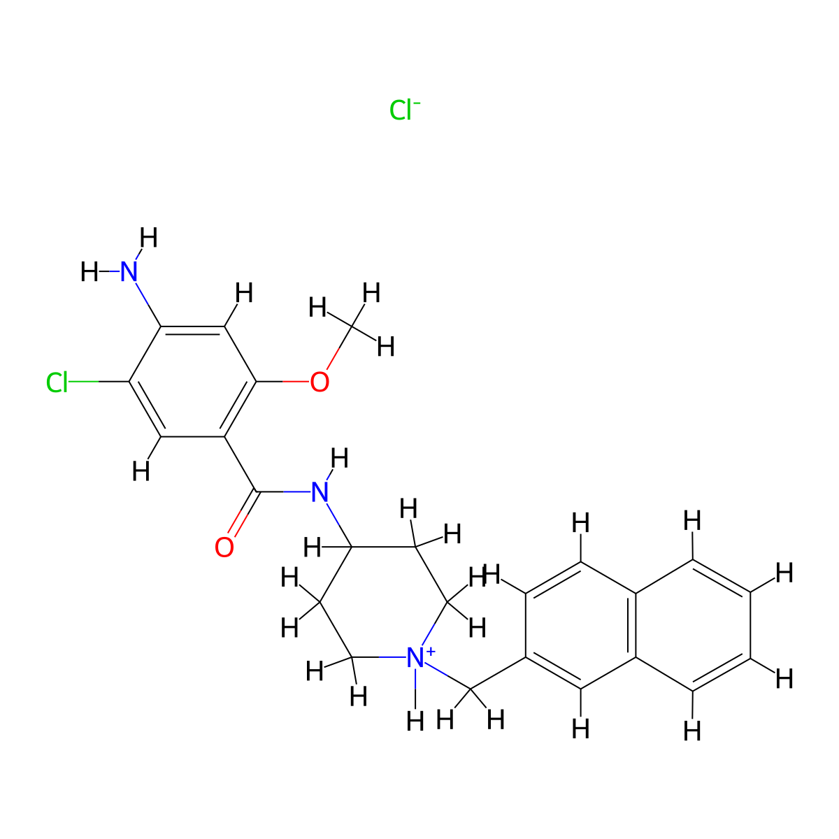 Benzamide, 4-amino-5-chloro-2-methoxy-N-(1-(2-naphthalenylmethyl)-4-piperidinyl)-, monohydrochloride molecular structure, CAS 63639-48-5