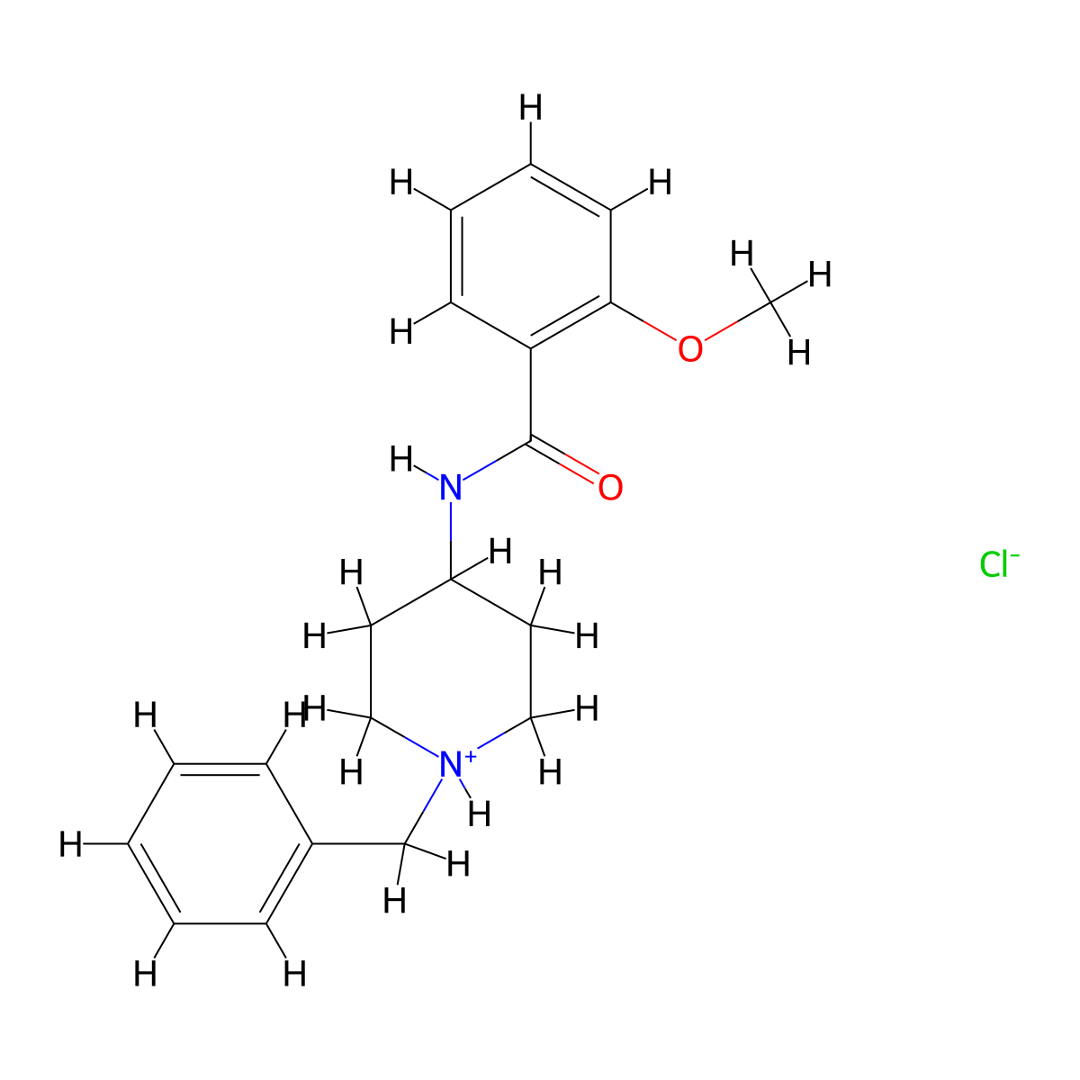 N-(1-Benzylpiperidin-4-yl)-2-methoxybenzene-1-carboximidic acid--hydrogen chloride (1/1) molecular structure, CAS 63639-54-3