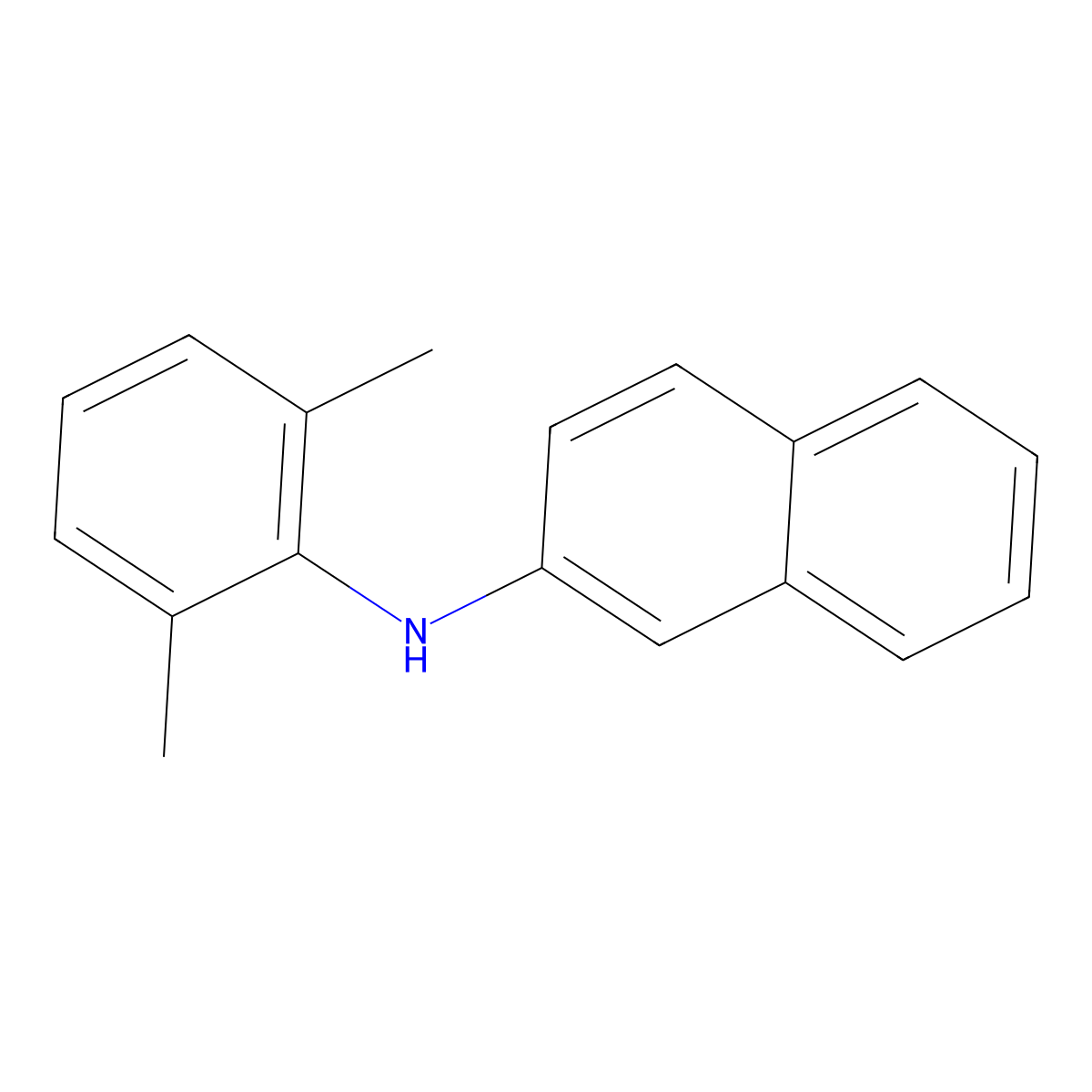 N-2,6-dimethylphenyl-2-naphthylamine molecular structure, CAS 6364-08-5
