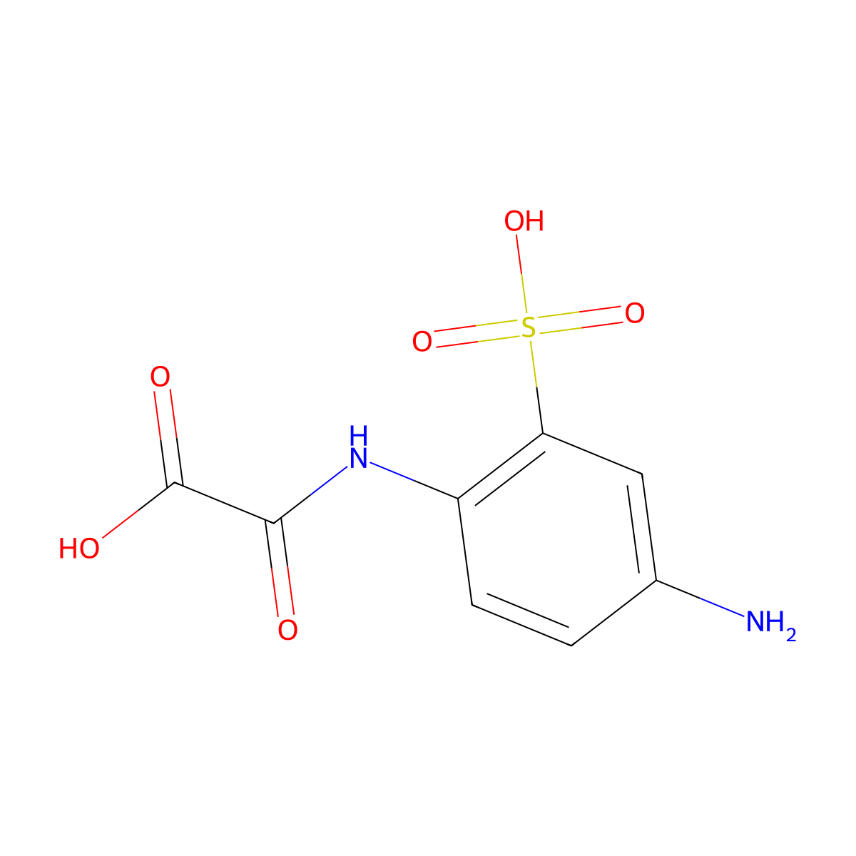 ((4-Amino-2-sulphophenyl)amino)oxoacetic acid molecular structure, CAS 6364-15-4