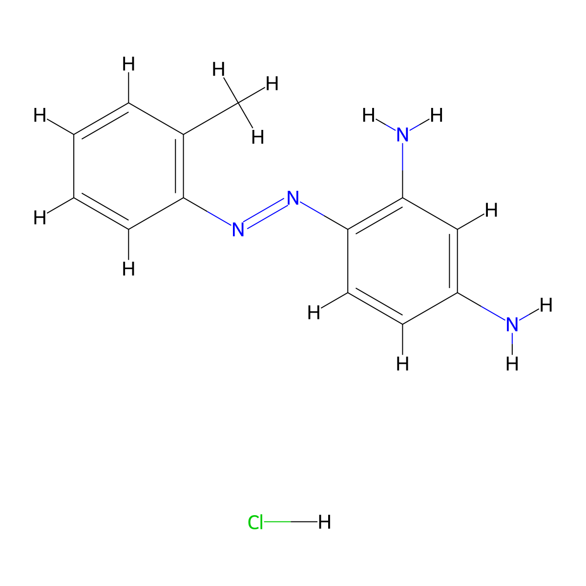 1,3-Benzenediamine, 4-(2-(2-methylphenyl)diazenyl)-, hydrochloride (1:1) molecular structure, CAS 6364-35-8