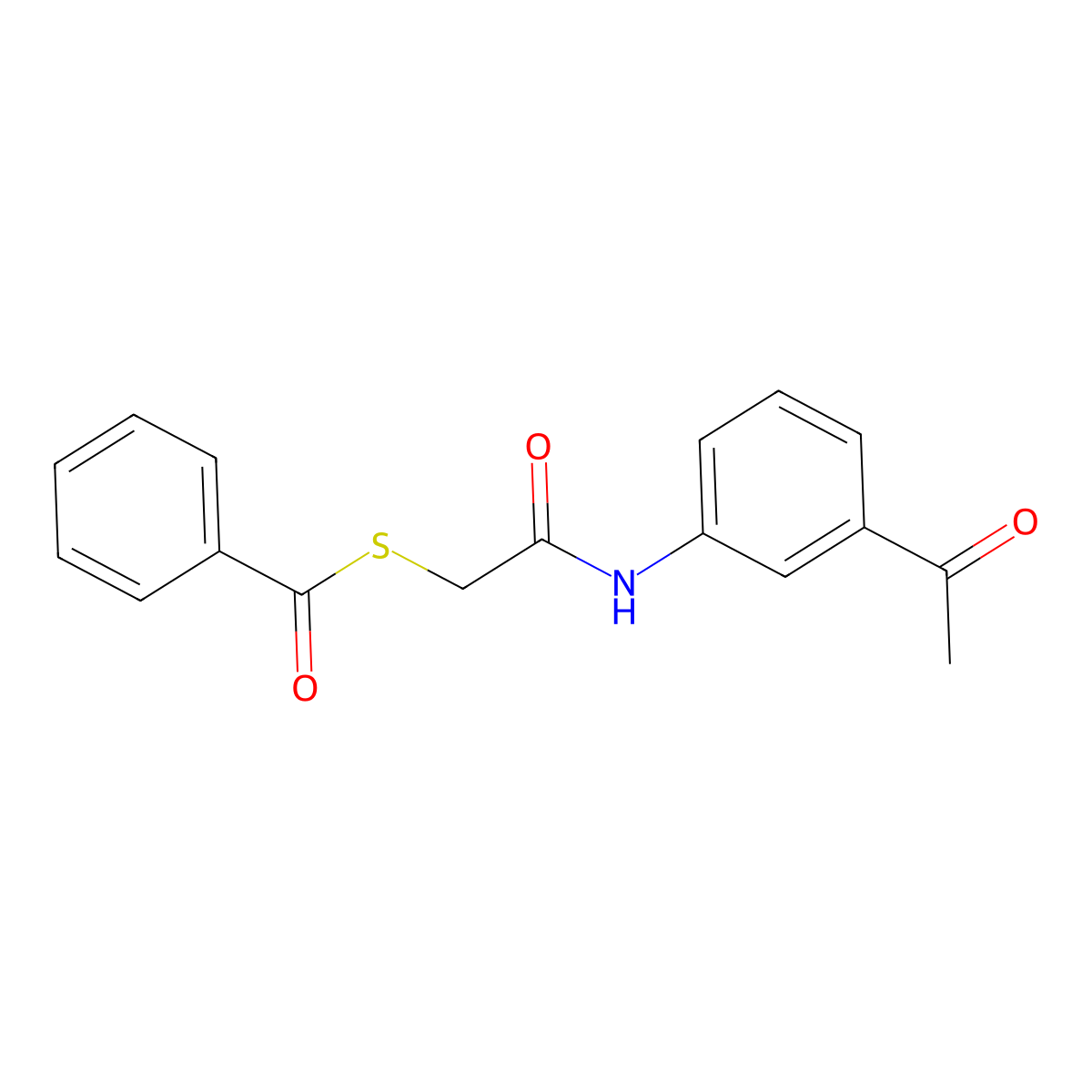 S-{2-[(3-acetylphenyl)amino]-2-oxoethyl} benzenecarbothioate molecular structure, CAS 6364-37-0