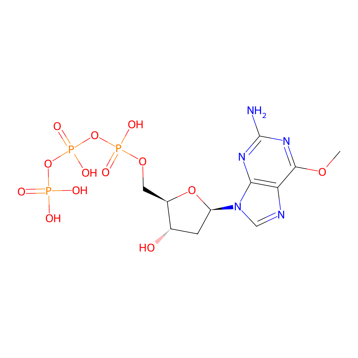2'-Deoxy-6-O-methylguanosine 5'-(tetrahydrogen triphosphate) molecular structure, CAS 63642-16-0