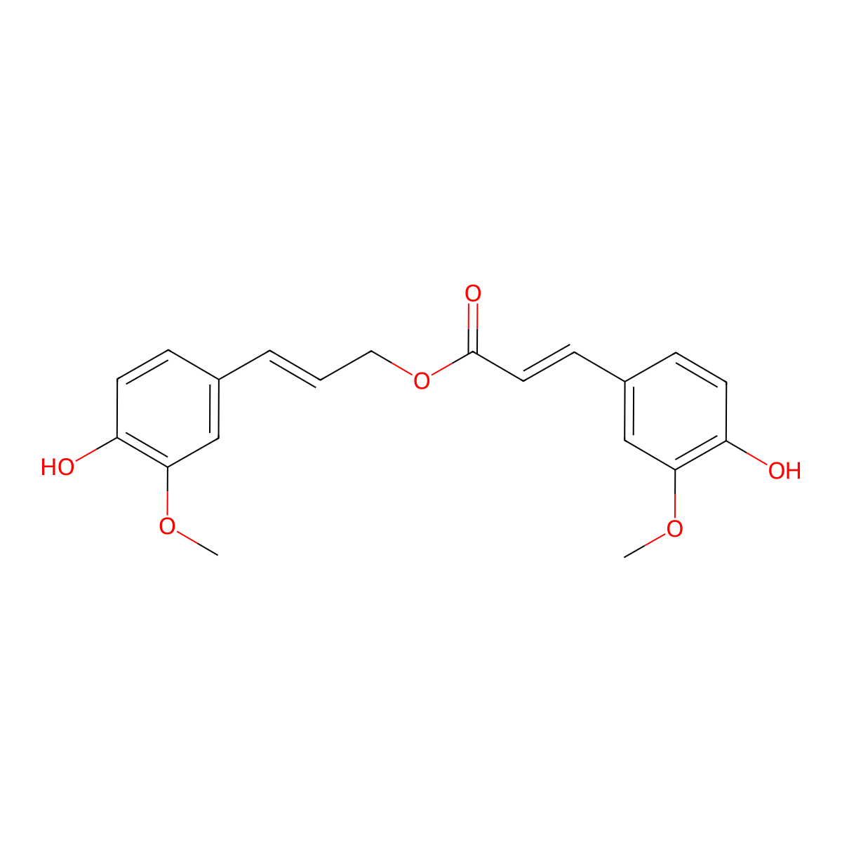 Coniferyl ferulate molecular structure, CAS 63644-62-2