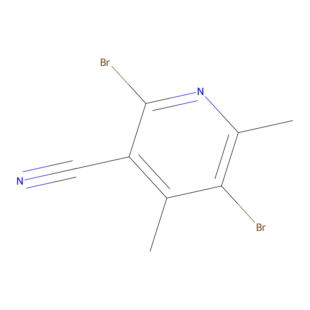 2,5-Dibromo-4,6-dimethylpyridine-3-carbonitrile molecular structure, CAS 63644-85-9