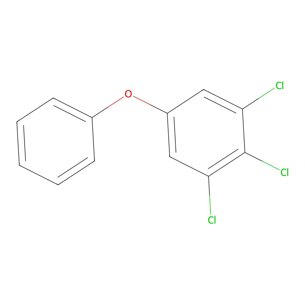 3,4,5-Trichlorodiphenyl ether molecular structure, CAS 63646-53-7