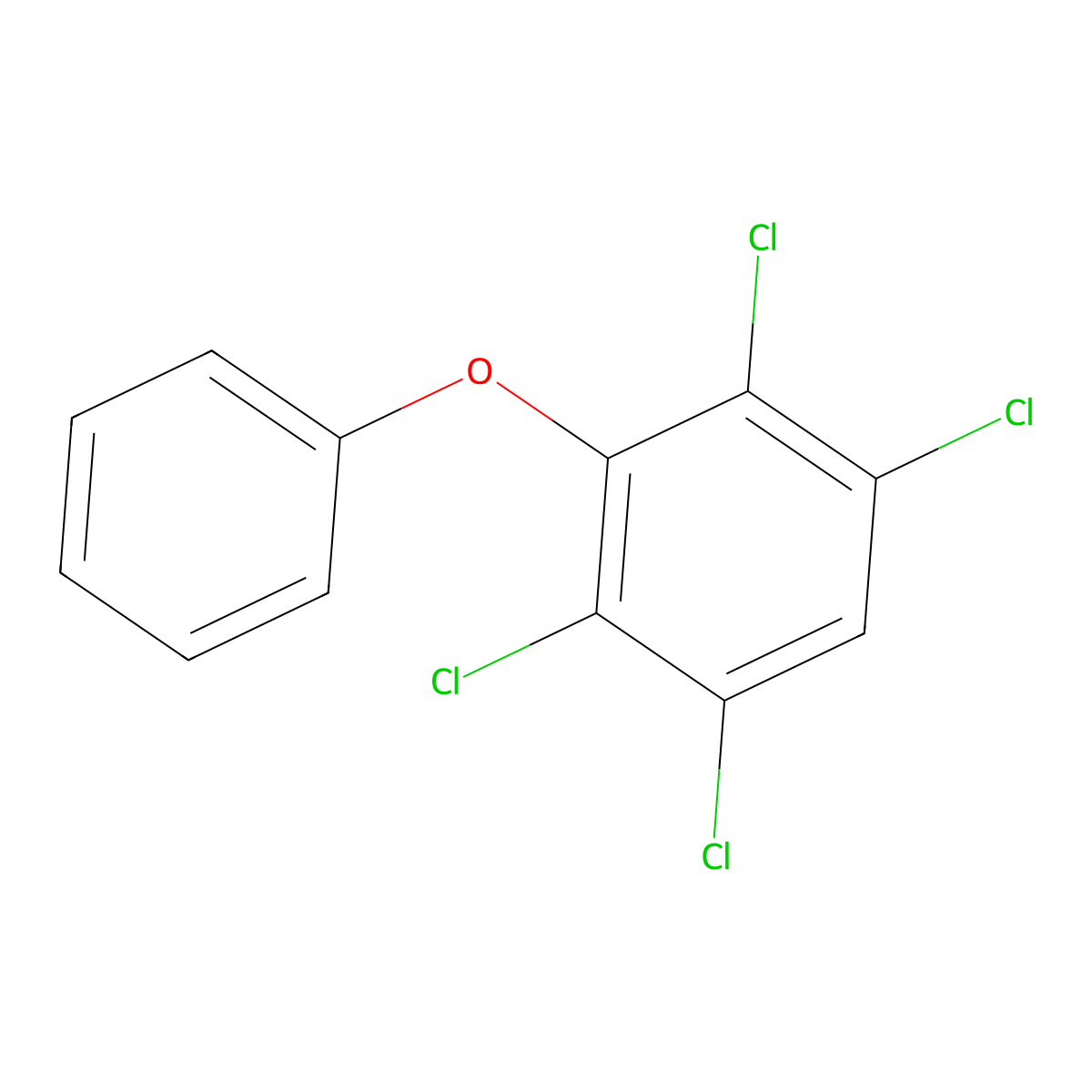 2,3,5,6-Tetrachlorodiphenyl ether molecular structure, CAS 63646-54-8