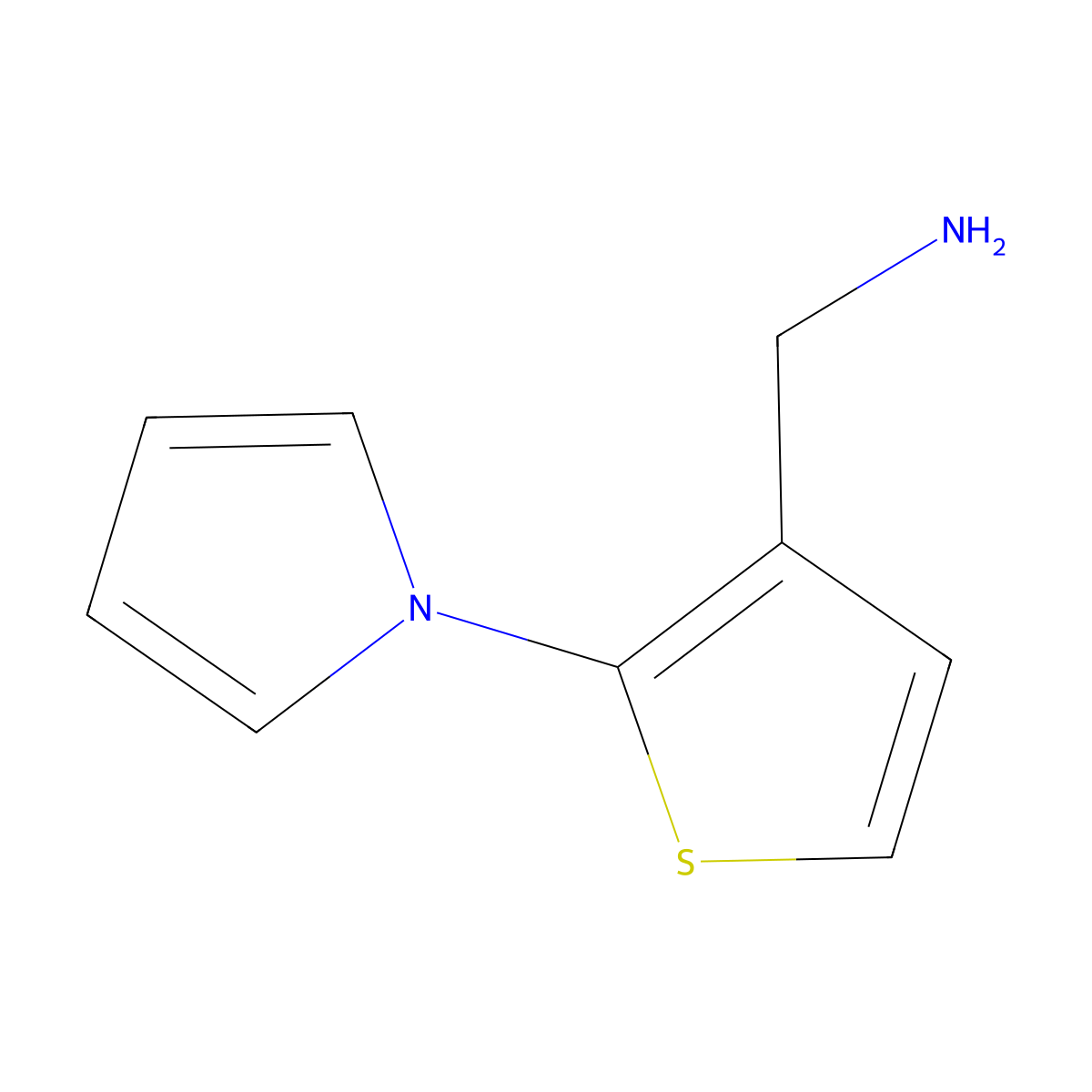 [2-(1H-pyrrol-1-yl)thiophen-3-yl]methanamine molecular structure, CAS 63647-04-1