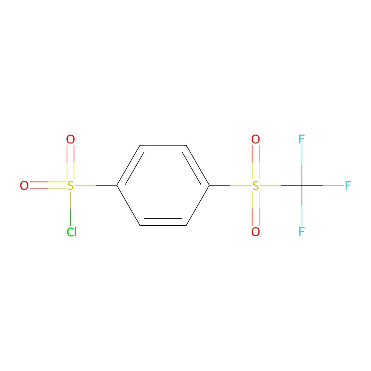4-Trifluoromethanesulfonylbenzene-1-sulfonyl chloride molecular structure, CAS 63647-64-3