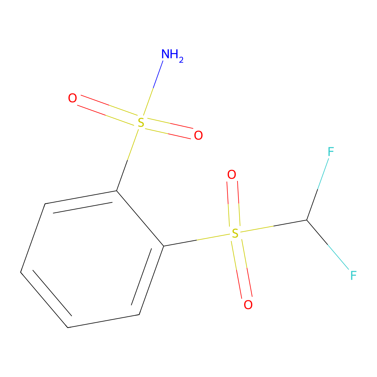 2-Difluoromethanesulfonylbenzene-1-sulfonamide molecular structure, CAS 63647-66-5