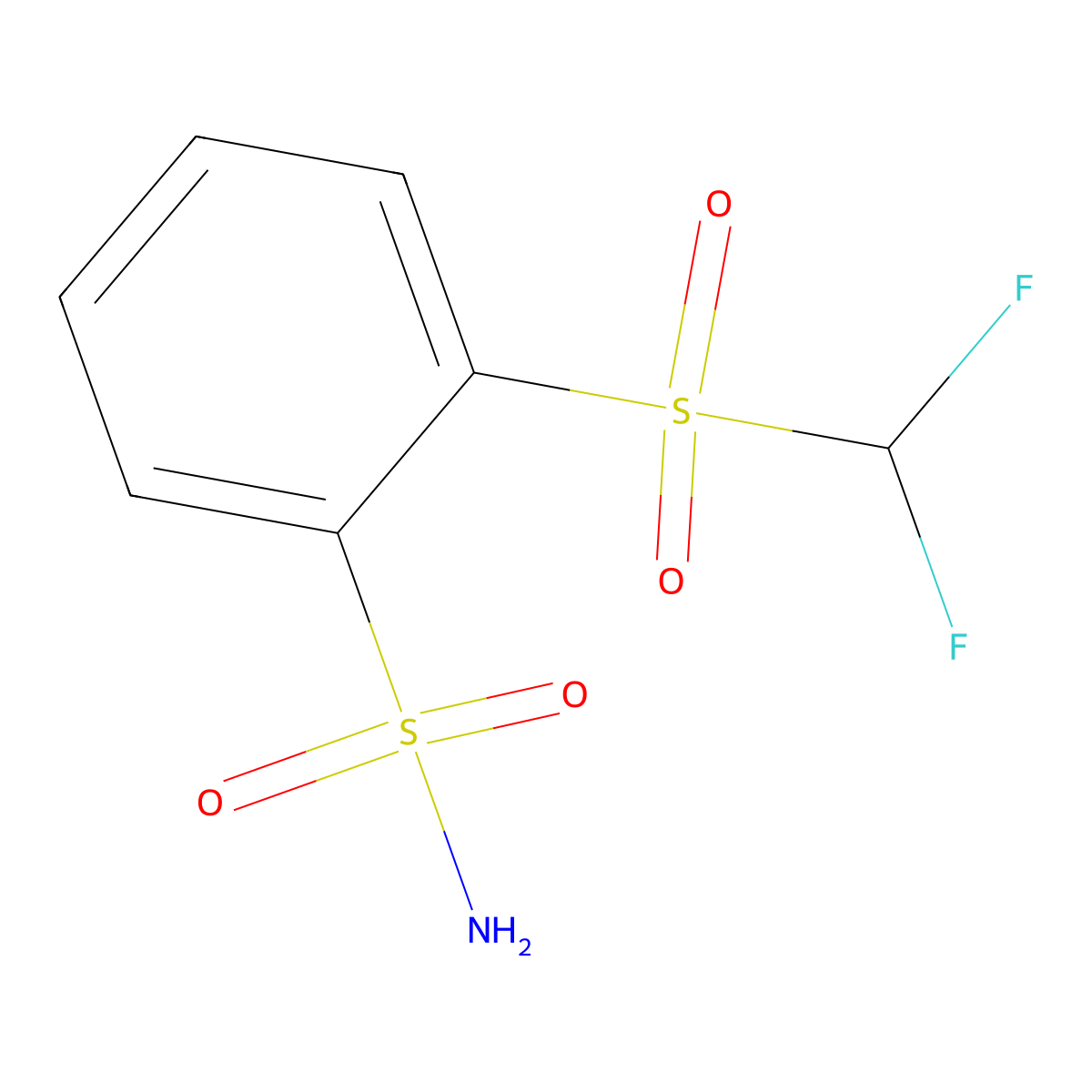 2-Difluoromethanesulfonylbenzene-1-sulfonamide molecular structure, CAS 63647-66-5