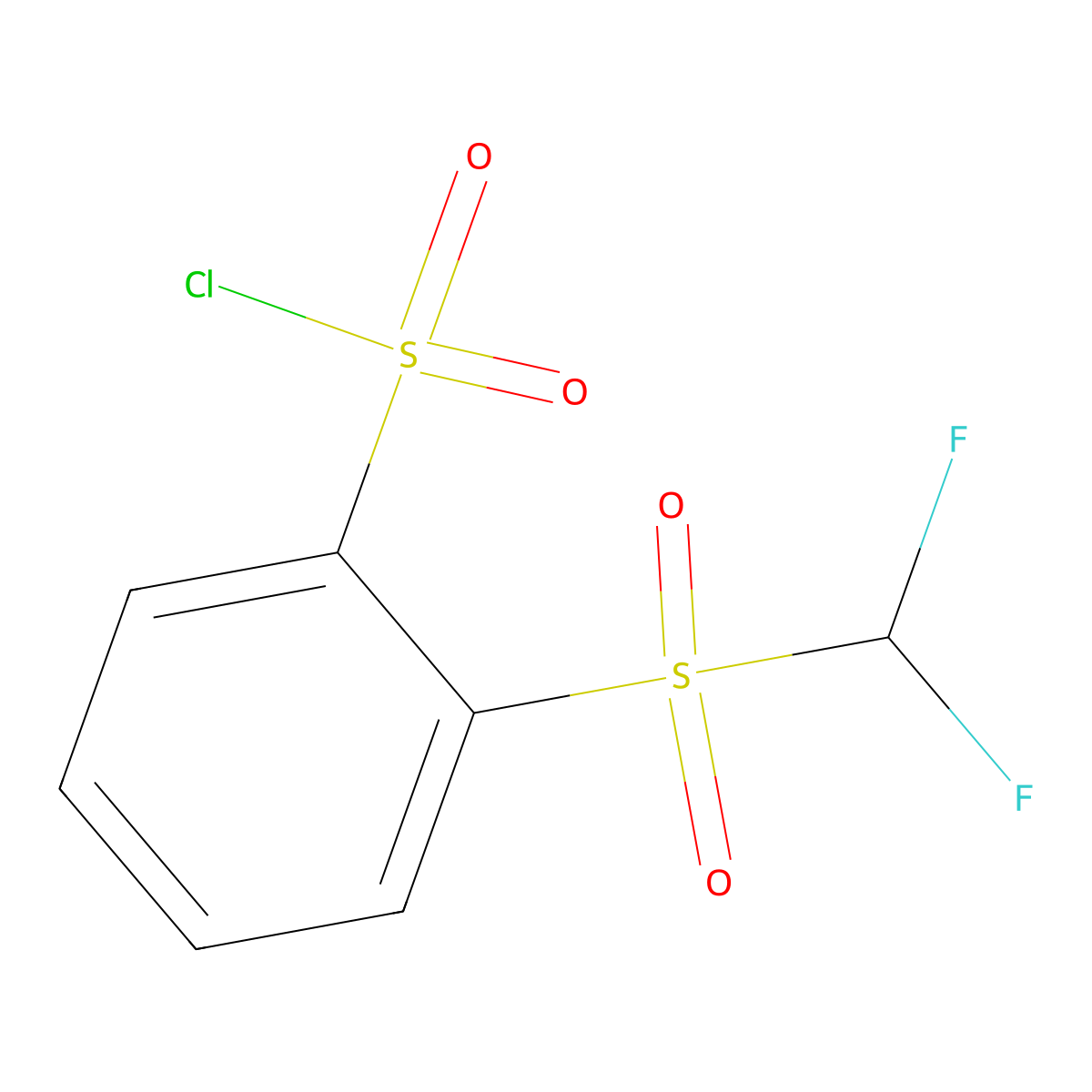 2-Difluoromethanesulfonylbenzene-1-sulfonyl chloride molecular structure, CAS 63647-67-6