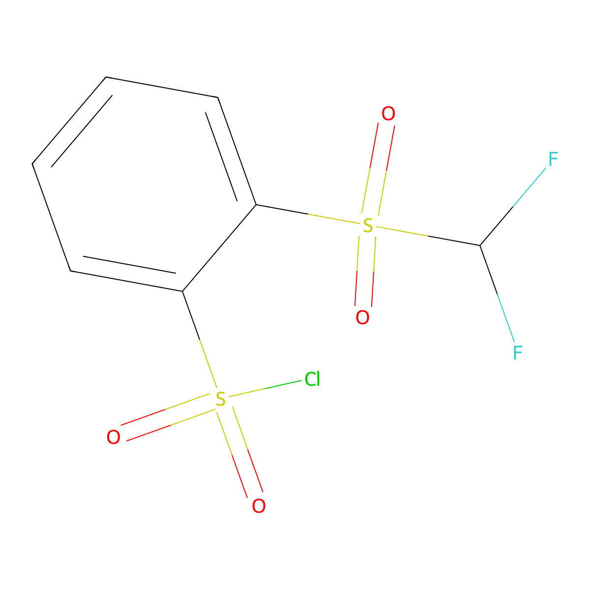 2-Difluoromethanesulfonylbenzene-1-sulfonyl chloride molecular structure, CAS 63647-67-6