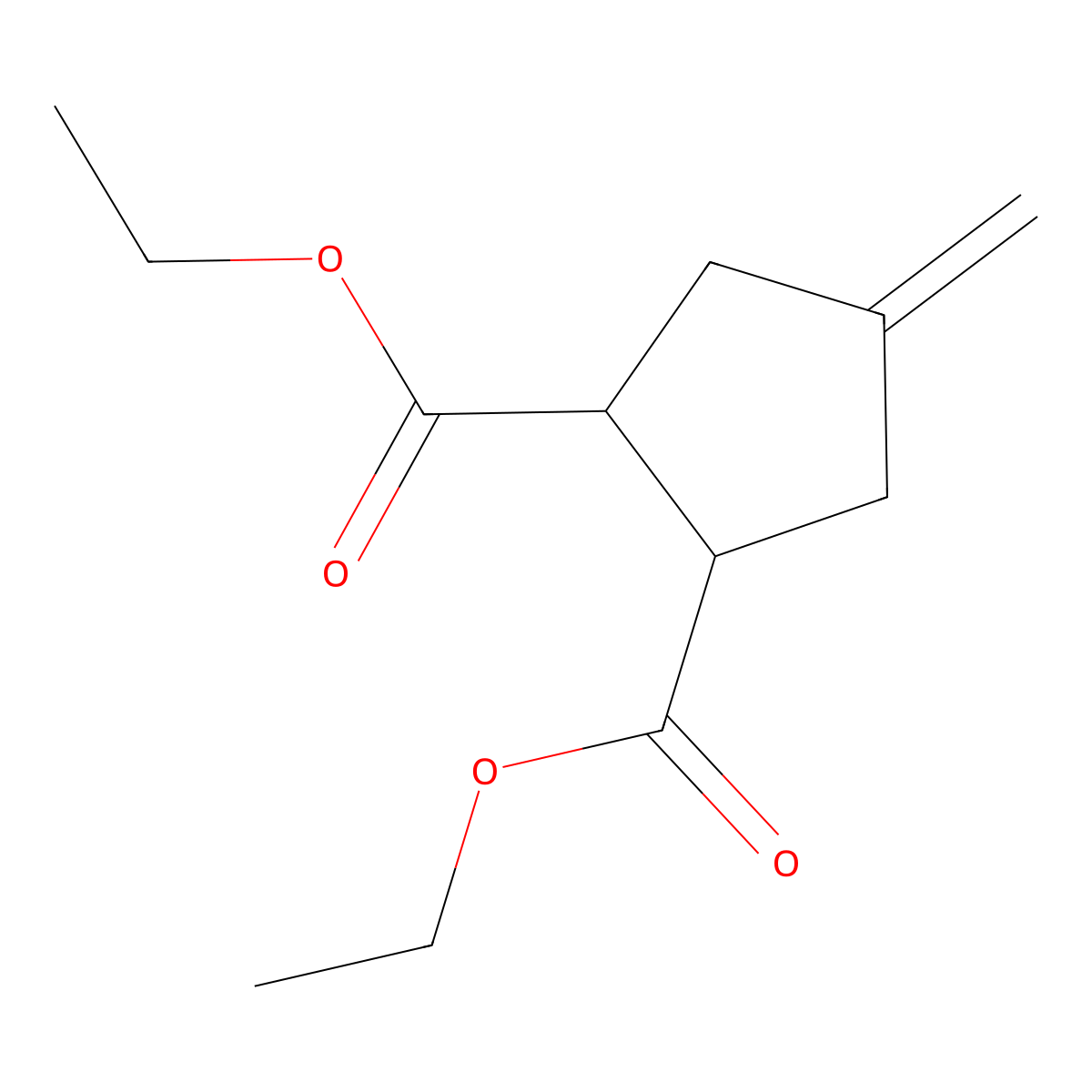 Diethyl 4-methylenecyclopentane-1,2-dicarboxylate molecular structure, CAS 63649-25-2