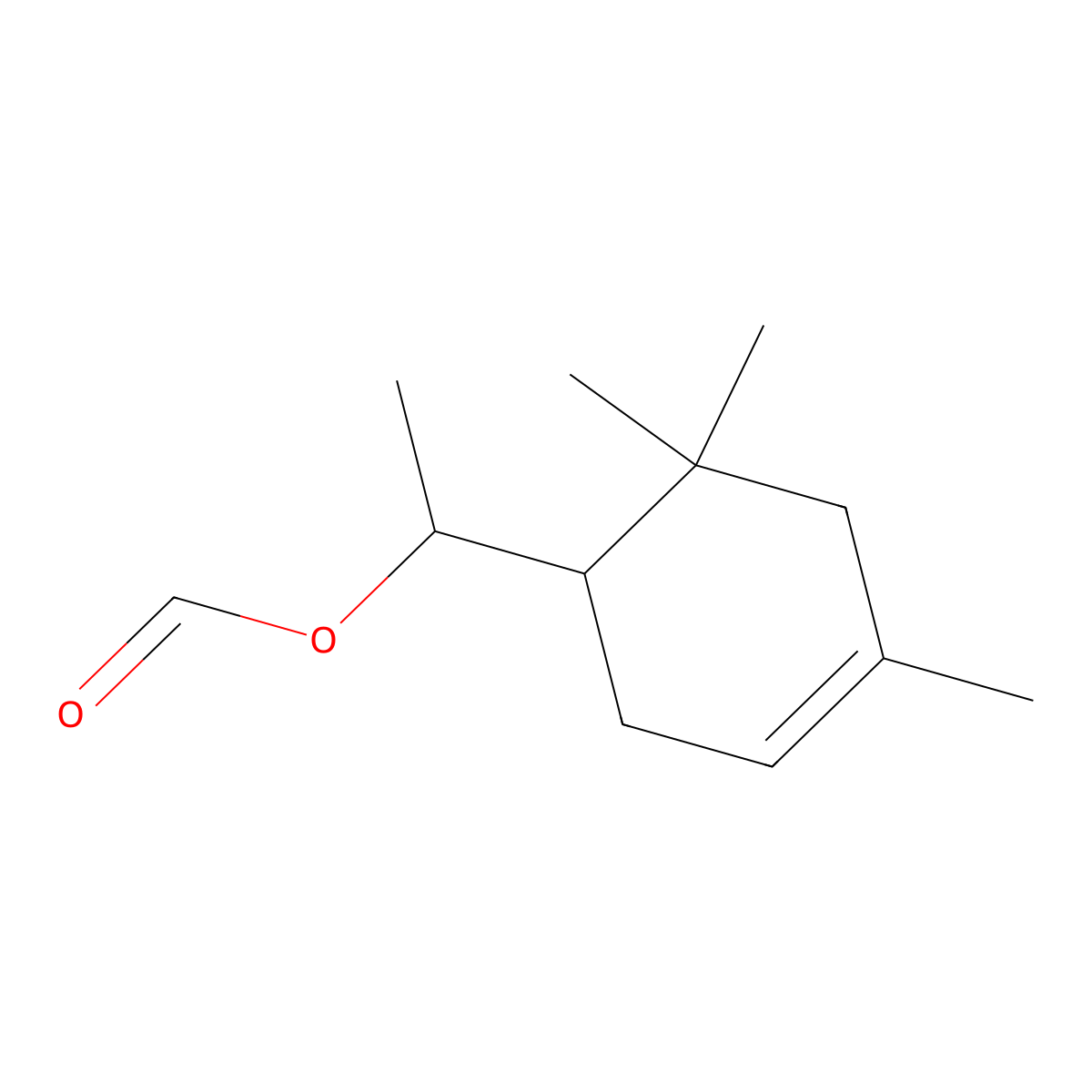 3-Cyclohexene-1-methanol, alpha,4,6,6-tetramethyl-, 1-formate molecular structure, CAS 63649-51-4