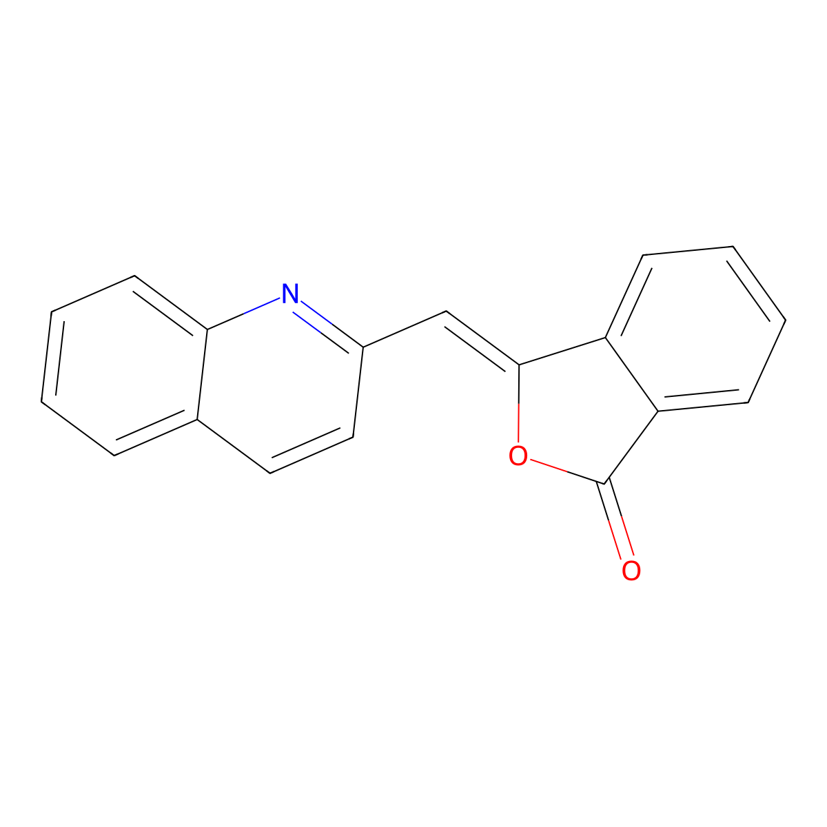 1(3H)-Isobenzofuranone, 3-(2-quinolinylmethylene)- molecular structure, CAS 6365-50-0