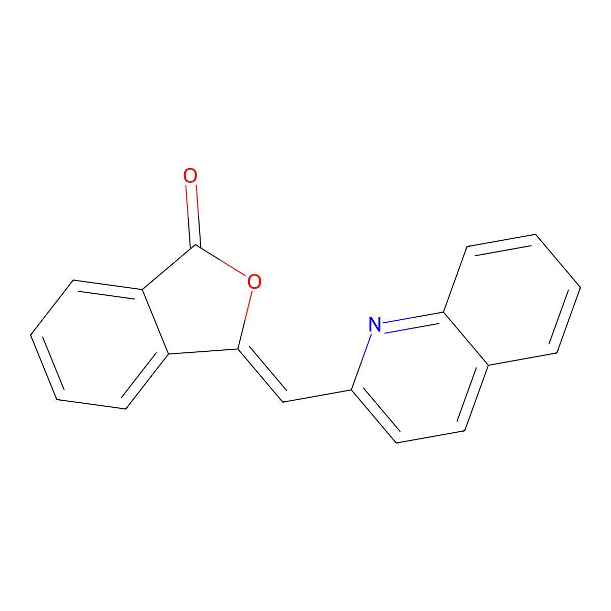 1(3H)-Isobenzofuranone, 3-(2-quinolinylmethylene)- molecular structure, CAS 6365-50-0