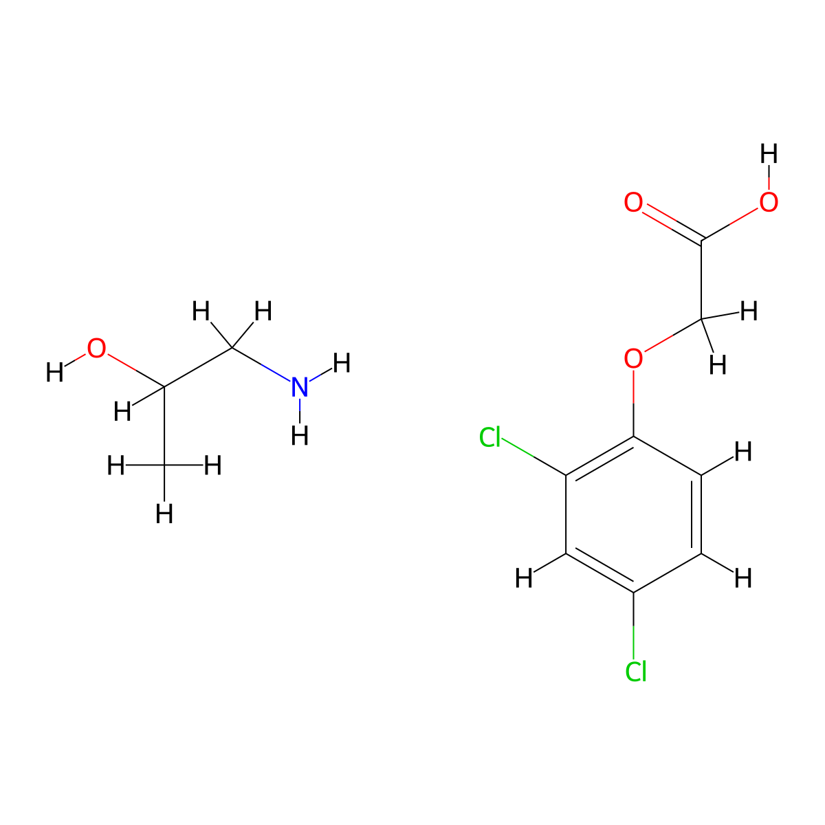 2,4-D isopropanolamine salt molecular structure, CAS 6365-72-6