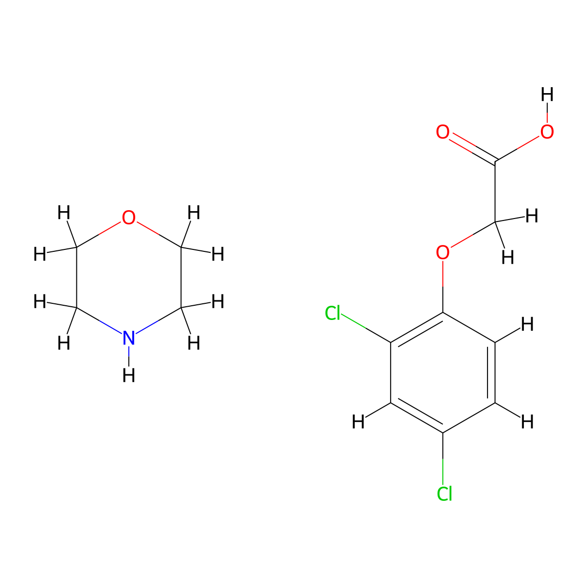 2,4-D morpholine salt molecular structure, CAS 6365-73-7