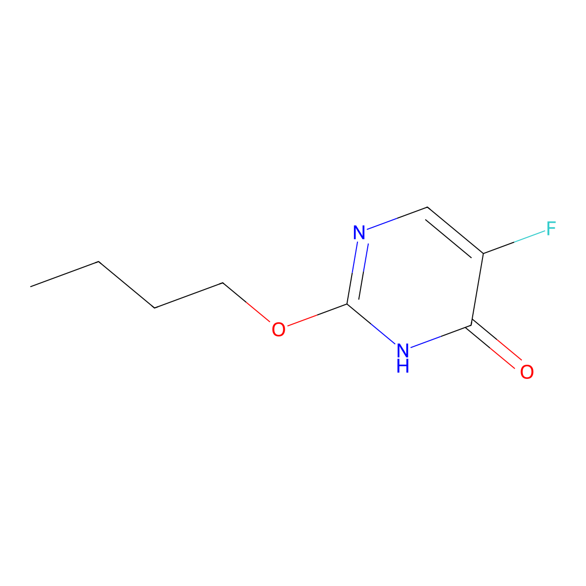 2-Butoxy-5-fluoropyrimidin-4(3H)-one molecular structure, CAS 63650-49-7