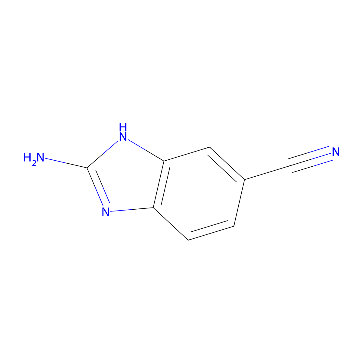 2-amino-1H-1,3-benzodiazole-5-carbonitrile molecular structure, CAS 63655-40-3
