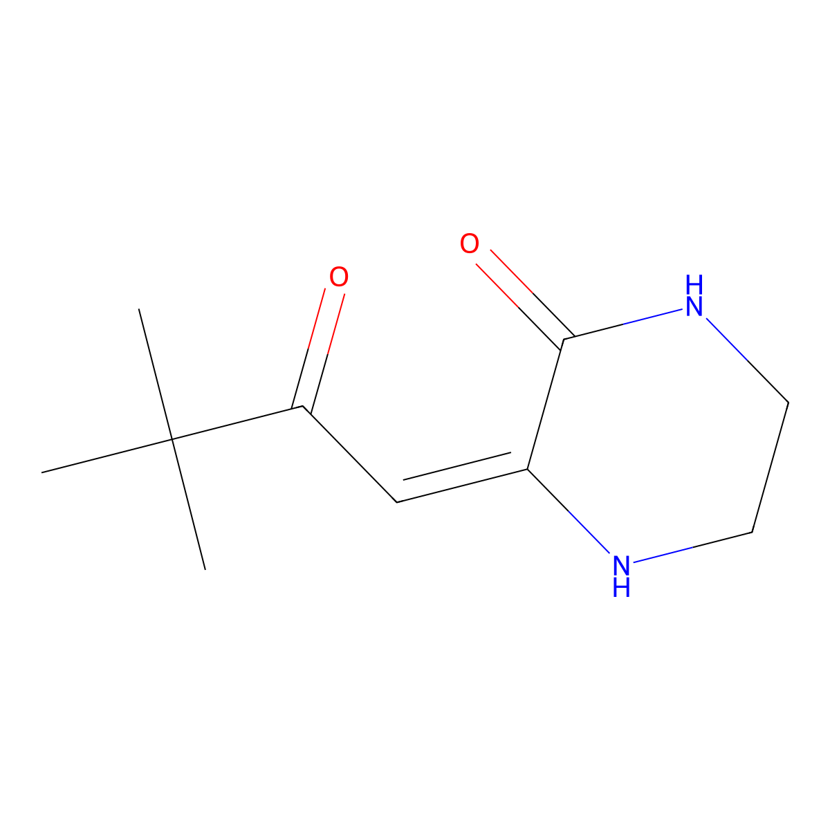 Piperazinone, 3-(3,3-dimethyl-2-oxobutylidene)- molecular structure, CAS 63656-25-7