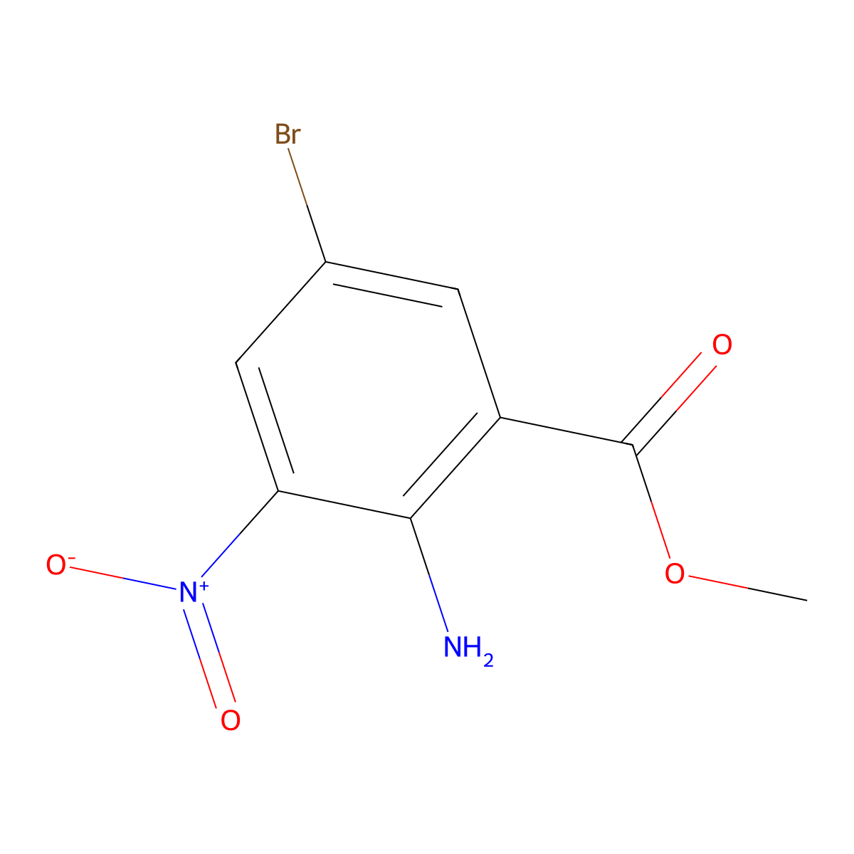 Methyl 2-amino-5-bromo-3-nitrobenzoate molecular structure, CAS 636581-61-8