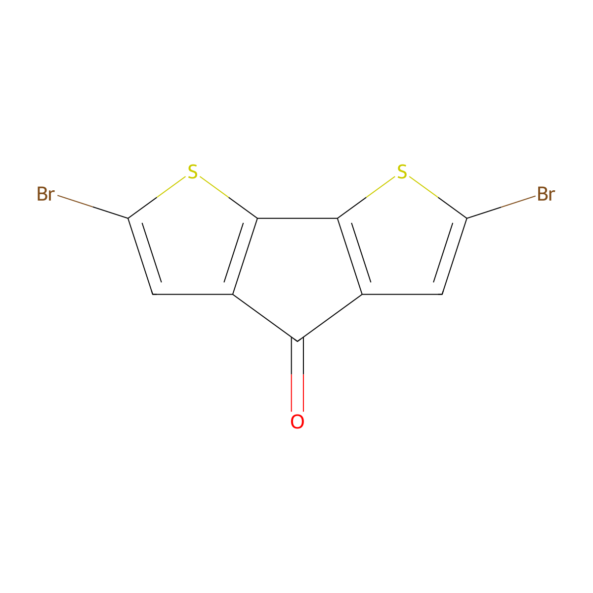 2,6-Dibromo-4H-cyclopenta[1,2-b:5,4-b']dithiophen-4-one molecular structure, CAS 636588-79-9