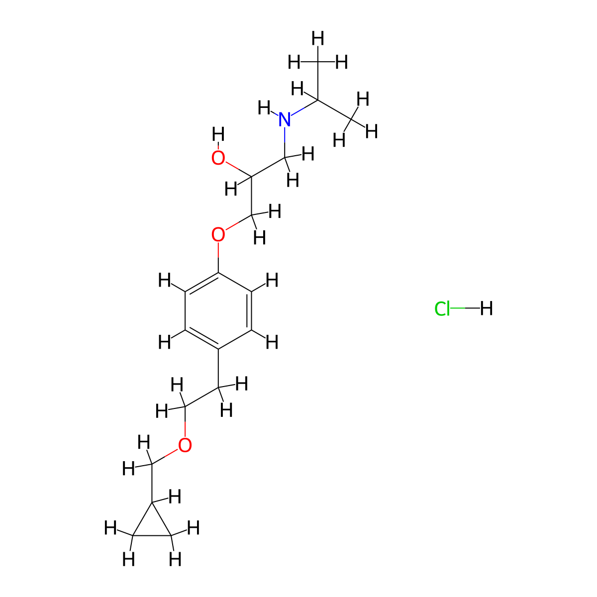 Betaxolol Hydrochloride molecular structure, CAS 63659-19-8
