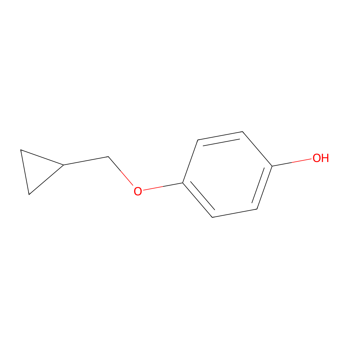 4-(Cyclopropylmethoxy)phenol molecular structure, CAS 63659-24-5