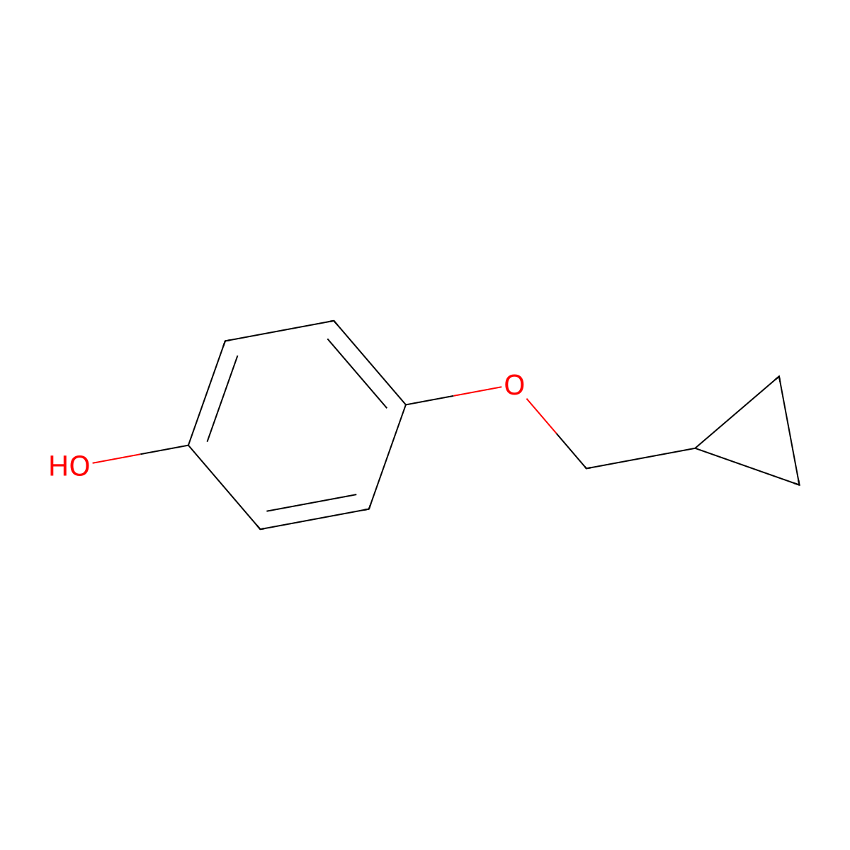 4-(Cyclopropylmethoxy)phenol molecular structure, CAS 63659-24-5