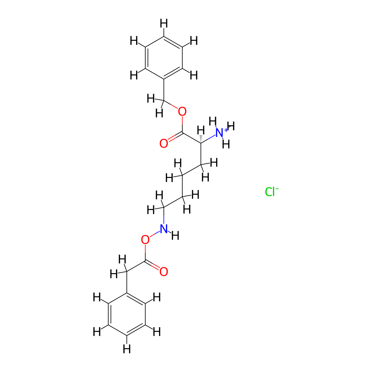 Benzyl N6-benzyloxycarbonyl-L-lysinate hydrochloride molecular structure, CAS 6366-70-7