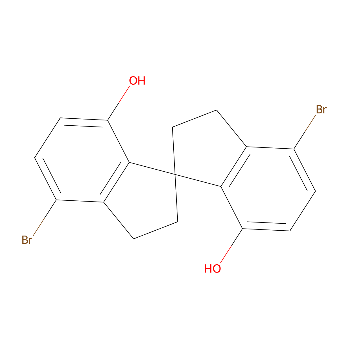 (S)-4,4'-Dibromo-2,2',3,3'-tetrahydro-1,1'-spirobi[indene]-7,7'-diol molecular structure, CAS 636601-27-9