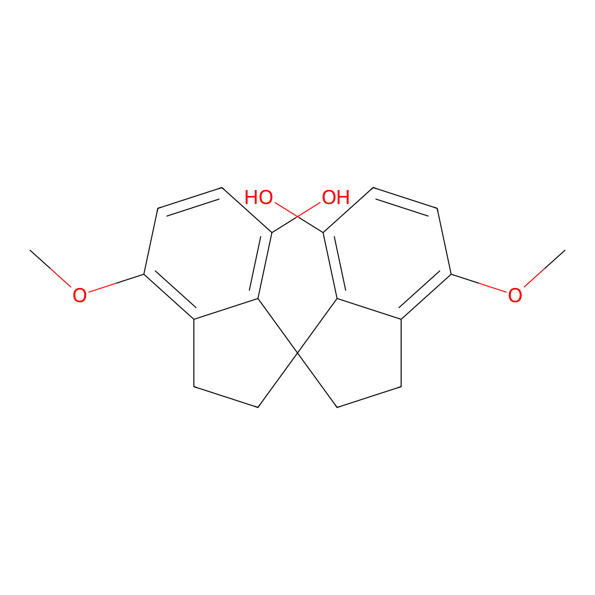 (S)-4,4'-Dimethoxy-2,2',3,3'-tetrahydro-1,1'-spirobi[indene]-7,7'-diol molecular structure, CAS 636601-30-4