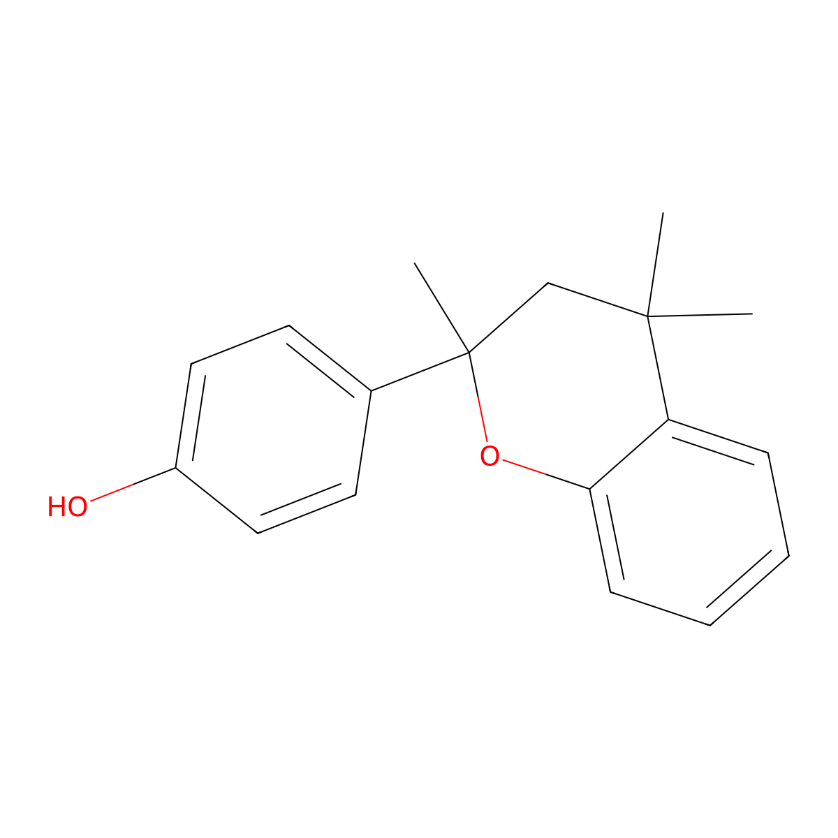 4-(2,4,4-Trimethyl-3,4-dihydro-2H-1-benzopyran-2-yl)phenol molecular structure, CAS 63661-69-8