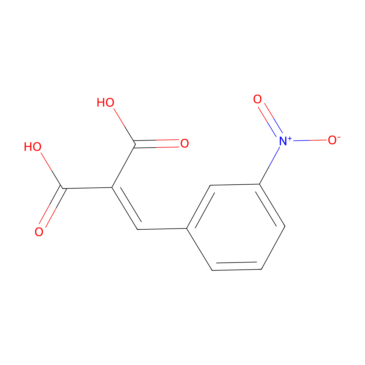 2-[(3-Nitrophenyl)methylidene]propanedioic acid molecular structure, CAS 63665-73-6