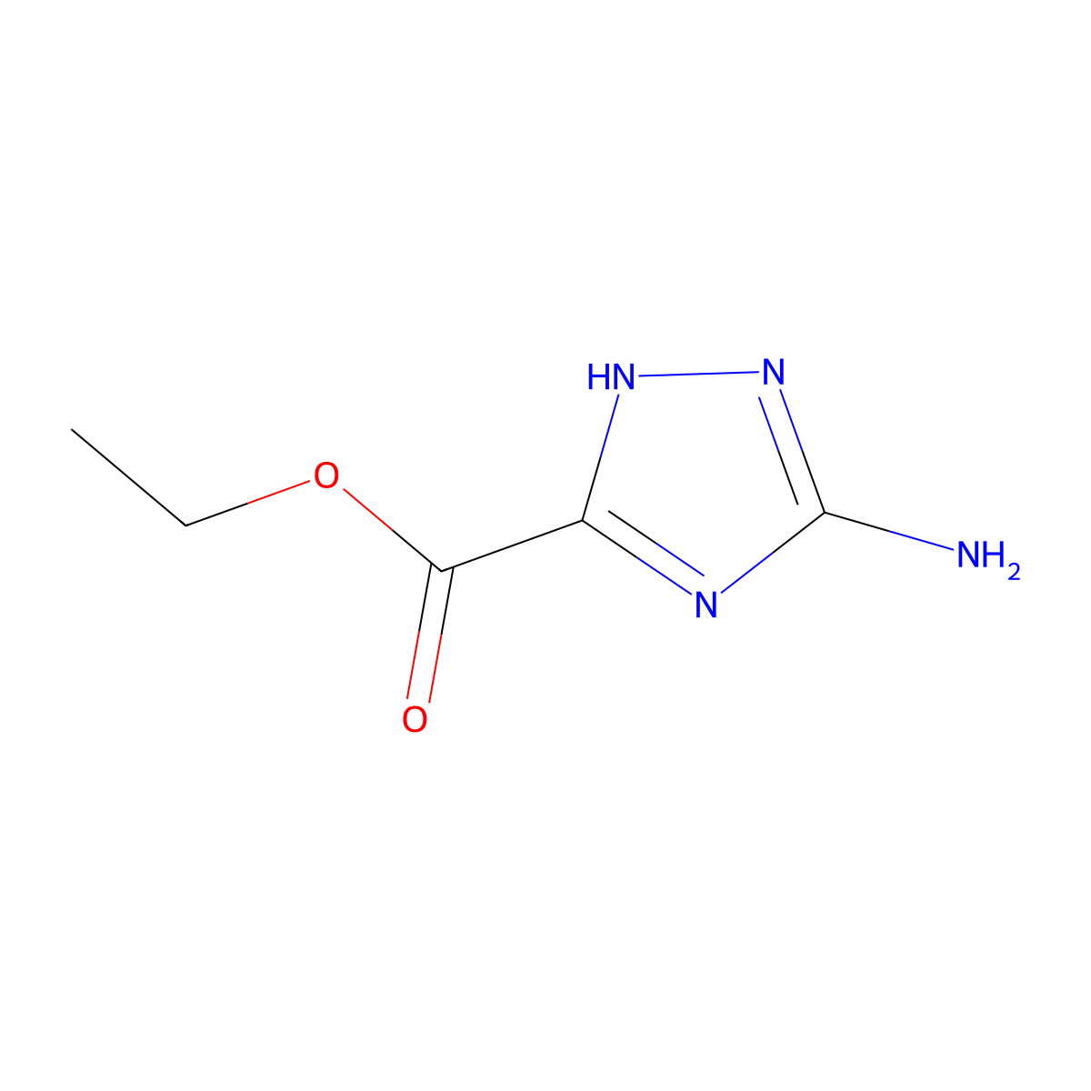 1H-1,2,4-Triazole-3-carboxylic acid, 5-amino-, ethyl ester molecular structure, CAS 63666-11-5