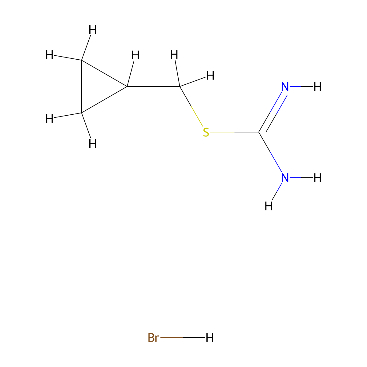 [(Cyclopropylmethyl)sulfanyl]methanimidamide hydrobromide molecular structure, CAS 63667-17-4